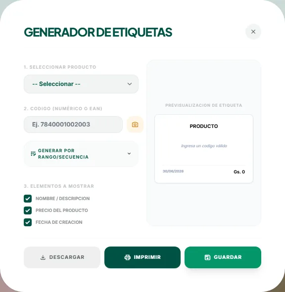 Herramienta de código de barras