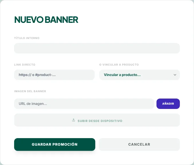 Formulario de nueva promoción