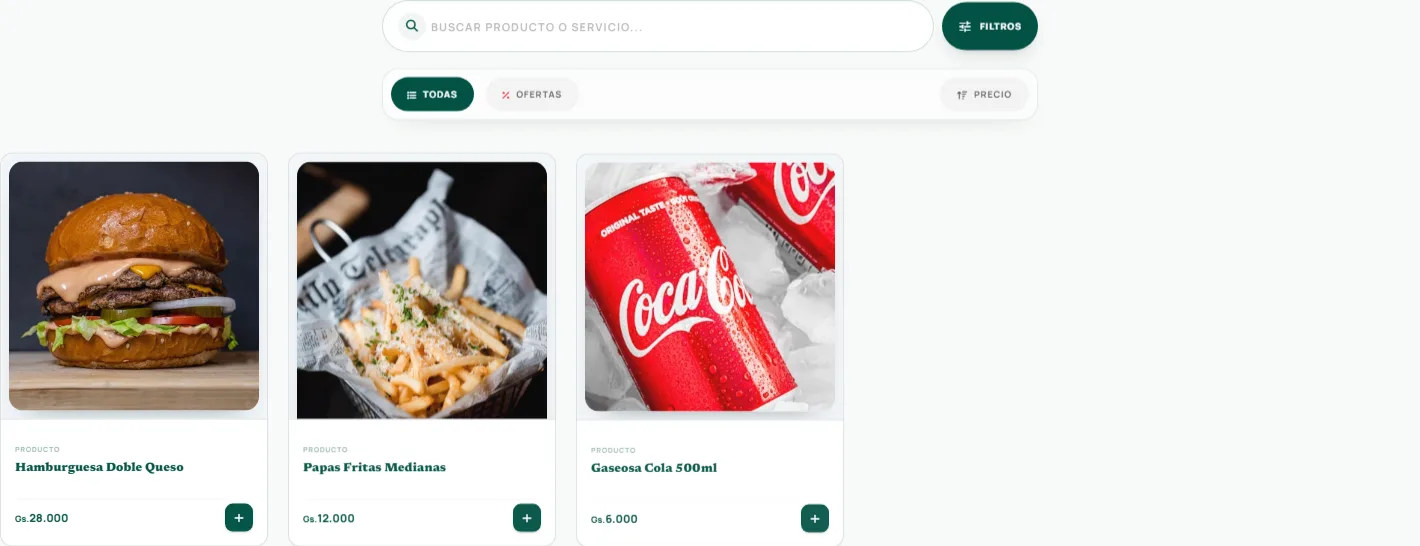 Productos en el catálogo público